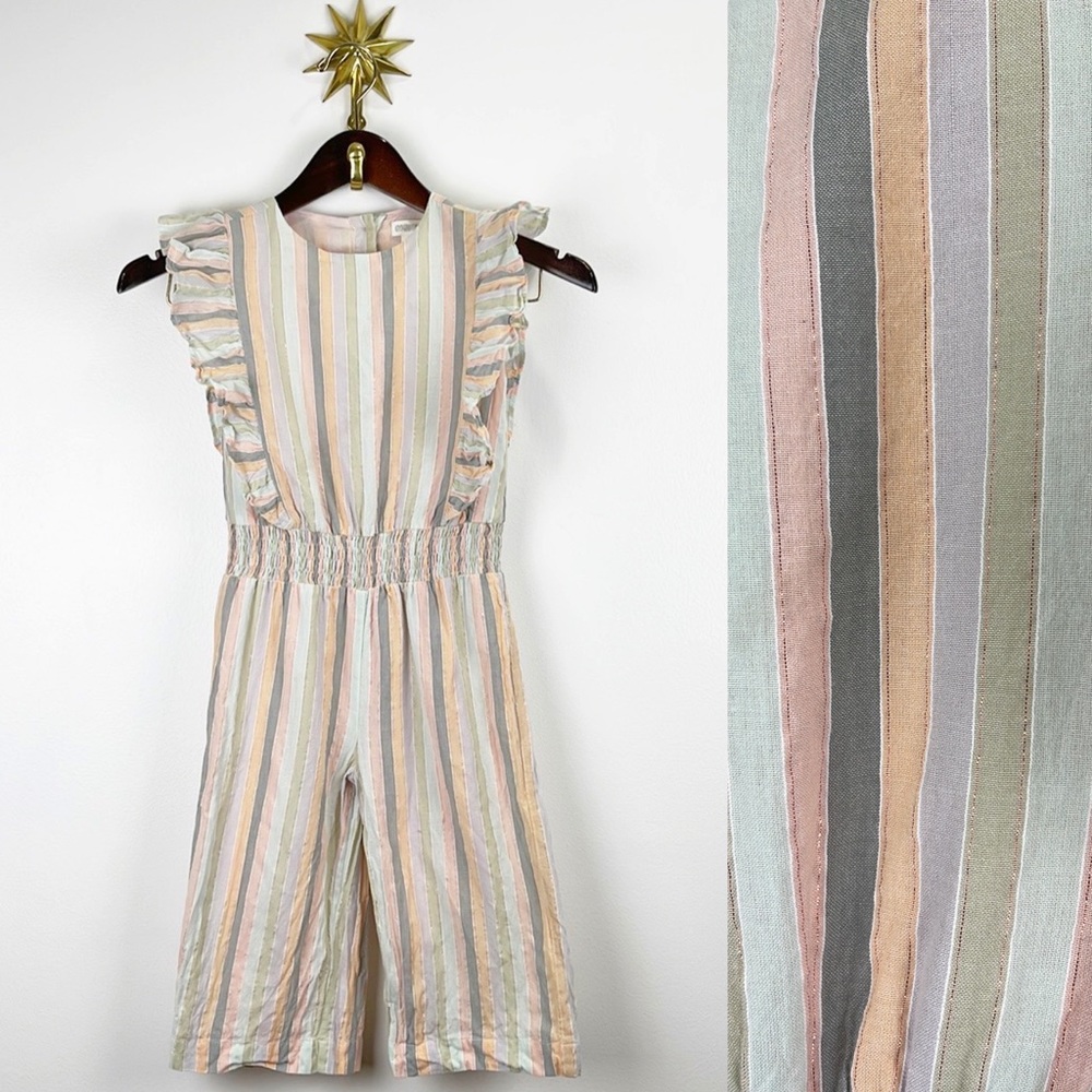 Girls Gymboree pastel striped jumpsuit